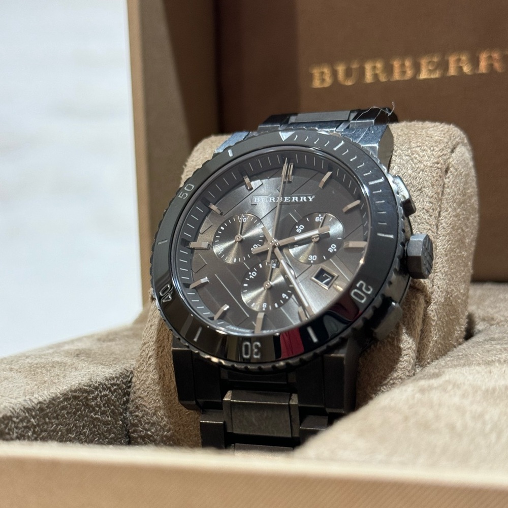 Burberry Men's Watch Chronograph 42mm The City Gunmetal Grey BU9381